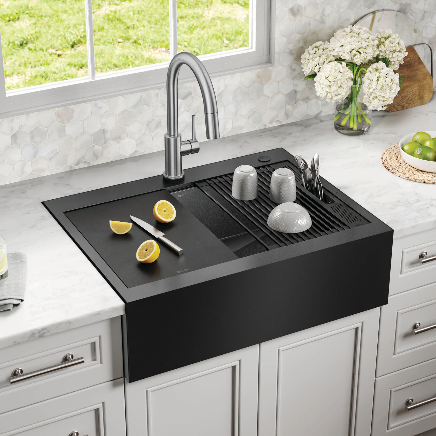 30&rdquo; Retrofit Farmhouse Apron Front 16 Gauge Workstation Kitchen Sink Single Bowl in with WorkFlow&trade; Ledge and&nbsp;Accessories for Top Mount Drop-In Installation